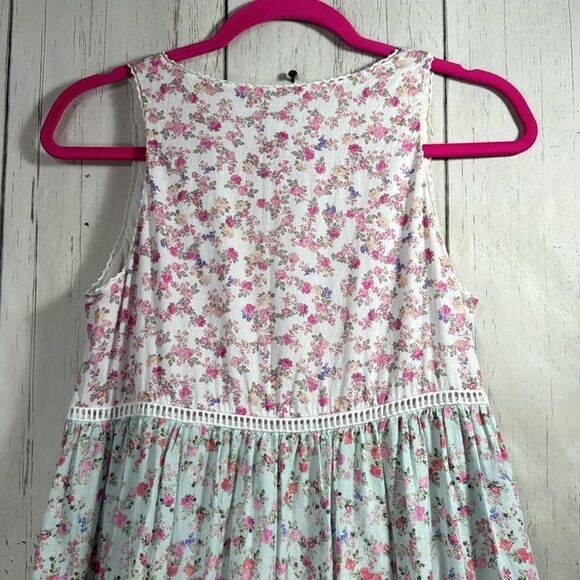 LoveShackFancy x Target Pink & Mint Floral Tiered Maxi Dress Size XS Romantic - Picture 11 of 14